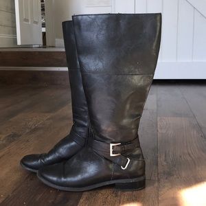 Black Leather Riding Boots